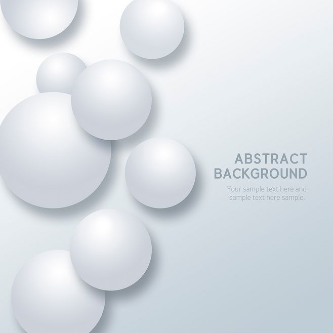 漸變白色幾何圖案 大小球體的錯(cuò)落藝術(shù)